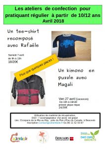 Ateliers 2018 : Tee shirt et kimono